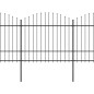 vidaXL Valla de jardín con punta de lanza acero negro (1,5-1,75)x13,6m vidaXL Valla de jardín con punta de lanza acero negro (1,5-1,75)x13,6m