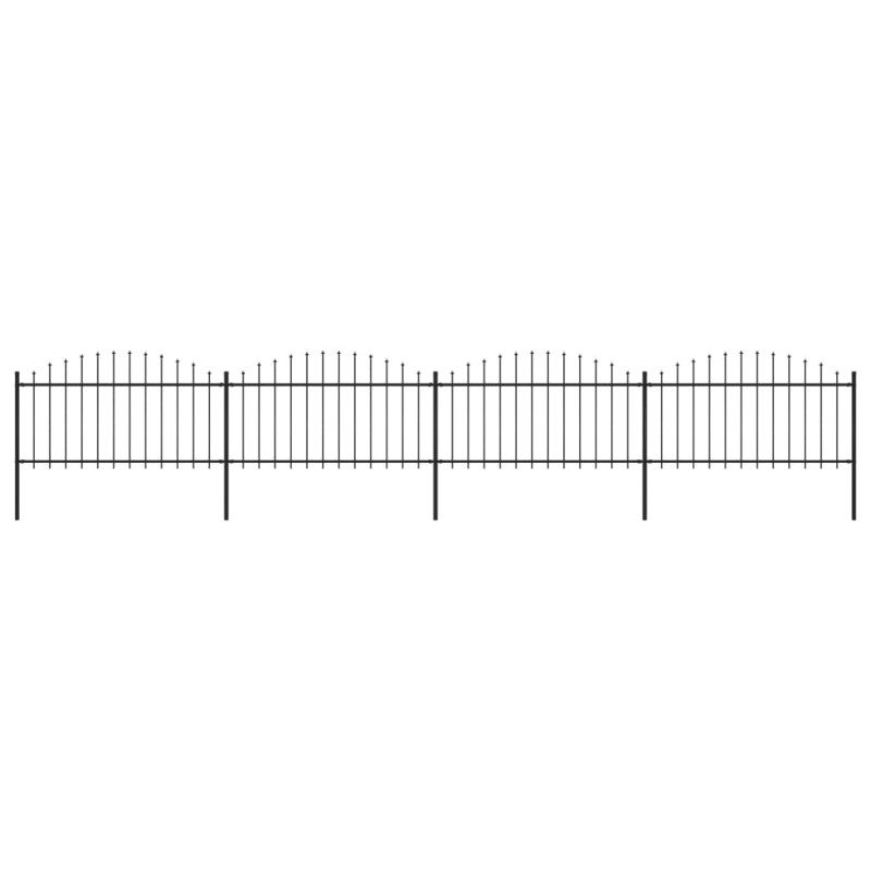 vidaXL Valla de jardín con puntas de lanza acero negro (1,25-1,5)x6,8m vidaXL Valla de jardín con puntas de lanza acero negro (1,25-1,5)x6,8m