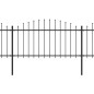 vidaXL Valla de jardín con puntas de lanza acero negro (1,25-1,5)x6,8m vidaXL Valla de jardín con puntas de lanza acero negro (1,25-1,5)x6,8m