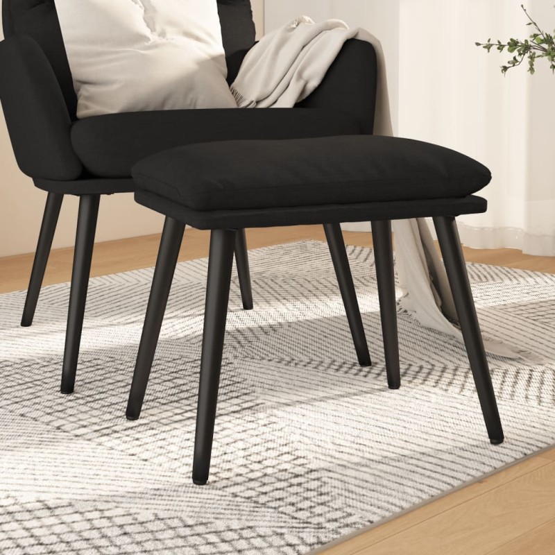 vidaXL Reposapiés de tela color negro 45x29,5x35 cm vidaXL Reposapiés de tela color negro 45x29,5x35 cm