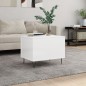 vidaXL Mesa de centro madera contrachapada blanco brillo 60x44,5x45 cm