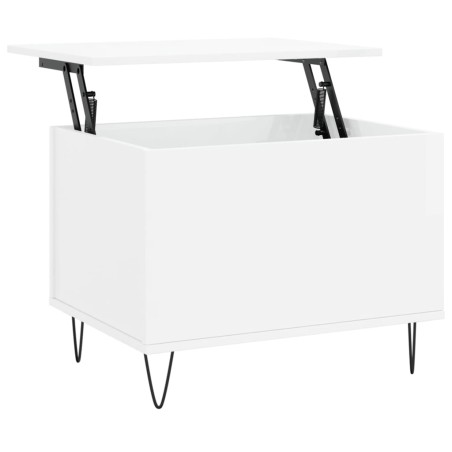 vidaXL Mesa de centro madera contrachapada blanco brillo 60x44,5x45 cm