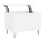 vidaXL Mesa de centro madera contrachapada blanco brillo 60x44,5x45 cm