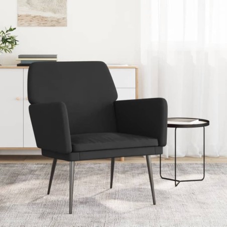 vidaXL Sillón de terciopelo negro 62x79x79 cm