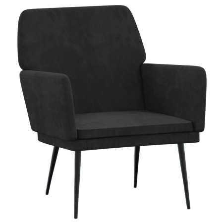vidaXL Sillón de terciopelo negro 62x79x79 cm