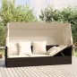 vidaXL Sofá tumbona de jardín con toldo cojines ratán sintético marrón vidaXL Sofá tumbona de jardín con toldo cojines ratán sintético marrón