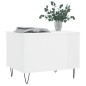 vidaXL Mesa de centro madera contrachapada blanco brillo 60x44,5x45 cm