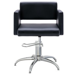 vidaXL Silla de salón de belleza cuero sintético negro