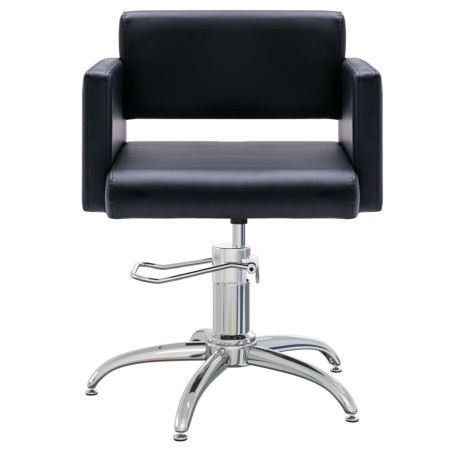 vidaXL Silla de salón de belleza cuero sintético negro