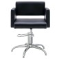 vidaXL Silla de salón de belleza cuero sintético negro