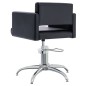 vidaXL Silla de salón de belleza cuero sintético negro