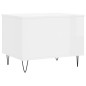 vidaXL Mesa de centro madera contrachapada blanco brillo 60x44,5x45 cm