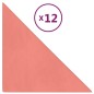 vidaXL Paneles de pared 12 uds terciopelo rosa 30x30 cm 0,54 m² vidaXL Paneles de pared 12 uds terciopelo rosa 30x30 cm 0,54 m²