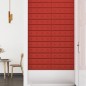 vidaXL Paneles pared 12 uds cuero sintético rojo tinto 60x15 cm 1,08m²