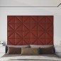 vidaXL Paneles de pared 12 uds cuero sintético rojo 30x30 cm 0,54 m² vidaXL Paneles de pared 12 uds cuero sintético rojo 30x30 cm 0,54 m²