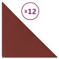 vidaXL Paneles de pared 12 uds cuero sintético rojo 30x30 cm 0,54 m² vidaXL Paneles de pared 12 uds cuero sintético rojo 30x30 cm 0,54 m²