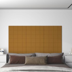 vidaXL Paneles de pared 12 uds terciopelo marrón 60x15 cm 1,08 m²
