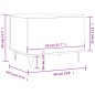 vidaXL Mesa de centro madera contrachapada blanco brillo 60x44,5x45 cm
