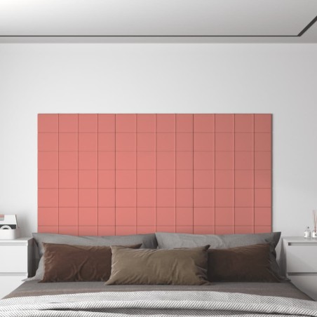 vidaXL Paneles de pared 12 uds terciopelo rosa 60x30 cm 2,16 m²