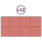 vidaXL Paneles de pared 12 uds terciopelo rosa 60x30 cm 2,16 m² vidaXL Paneles de pared 12 uds terciopelo rosa 60x30 cm 2,16 m²