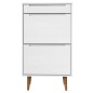 vidaXL Zapatero MOLDE madera maciza de pino blanco 59,5x35x103 cm