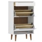 vidaXL Zapatero MOLDE madera maciza de pino blanco 59,5x35x103 cm