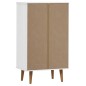 vidaXL Zapatero MOLDE madera maciza de pino blanco 59,5x35x103 cm