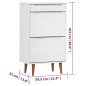 vidaXL Zapatero MOLDE madera maciza de pino blanco 59,5x35x103 cm