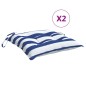 vidaXL Cojines de silla 2 uds tela a rayas azul y blanco 40x40x7 cm