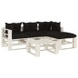vidaXL Set muebles de palets de jardín 5 pzas madera cojines negros vidaXL Set muebles de palets de jardín 5 pzas madera cojines negros