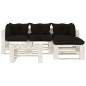 vidaXL Set muebles de palets de jardín 5 pzas madera cojines negros vidaXL Set muebles de palets de jardín 5 pzas madera cojines negros