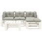 vidaXL Set de muebles de palets de jardín 5 pzas madera cojines taupe vidaXL Set de muebles de palets de jardín 5 pzas madera cojines taupe