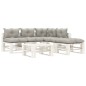 vidaXL Muebles de palets de jardín 6 pzas madera cojines taupe vidaXL Muebles de palets de jardín 6 pzas madera cojines taupe
