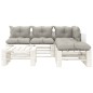 vidaXL Muebles de palets de jardín 6 pzas madera cojines taupe vidaXL Muebles de palets de jardín 6 pzas madera cojines taupe