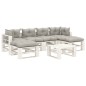 vidaXL Set muebles de palets de jardín 7 pzas madera cojines taupe vidaXL Set muebles de palets de jardín 7 pzas madera cojines taupe