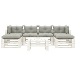 vidaXL Set muebles de palets de jardín 7 pzas madera cojines taupe
