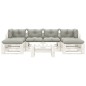 vidaXL Set muebles de palets de jardín 7 pzas madera cojines taupe vidaXL Set muebles de palets de jardín 7 pzas madera cojines taupe