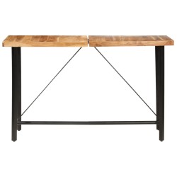vidaXL Set muebles de bar 9 pzas madera maciza acacia cuero auténtico