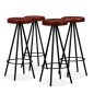 vidaXL Set muebles de bar 9 pzas madera maciza acacia cuero auténtico