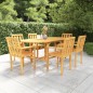 vidaXL Conjunto de comedor de jardín 7 piezas madera maciza de teca vidaXL Conjunto de comedor de jardín 7 piezas madera maciza de teca