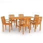 vidaXL Conjunto de comedor de jardín 7 piezas madera maciza de teca vidaXL Conjunto de comedor de jardín 7 piezas madera maciza de teca