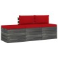 vidaXL Muebles de jardín de palets 3 piezas cojines madera maciza pino vidaXL Muebles de jardín de palets 3 piezas cojines madera maciza pino