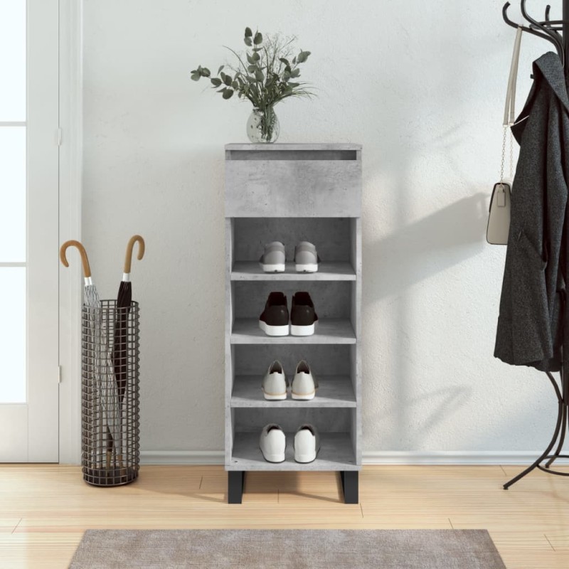 vidaXL Mueble zapatero madera contrachapada gris hormigón 40x36x105 cm vidaXL Mueble zapatero madera contrachapada gris hormigón 40x36x105 cm