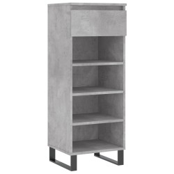 vidaXL Mueble zapatero madera contrachapada gris hormigón 40x36x105 cm