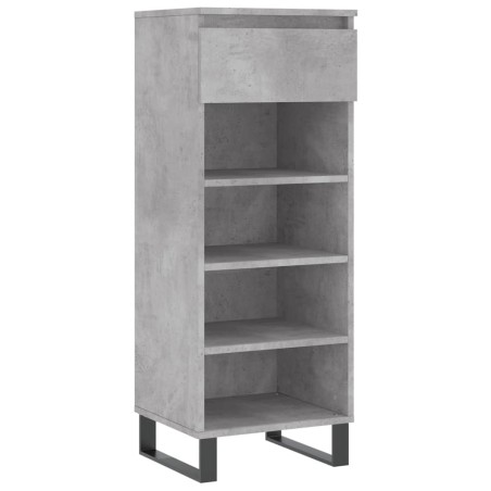 vidaXL Mueble zapatero madera contrachapada gris hormigón 40x36x105 cm