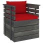 vidaXL Muebles de palets de jardín 12 pzas cojines madera maciza pino vidaXL Muebles de palets de jardín 12 pzas cojines madera maciza pino