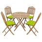 vidaXL Set de comedor de jardín plegable 5 piezas con cojines bambú vidaXL Set de comedor de jardín plegable 5 piezas con cojines bambú