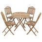 vidaXL Set de comedor de jardín plegable 5 piezas con cojines bambú vidaXL Set de comedor de jardín plegable 5 piezas con cojines bambú