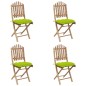 vidaXL Set de comedor de jardín plegable 5 piezas con cojines bambú vidaXL Set de comedor de jardín plegable 5 piezas con cojines bambú