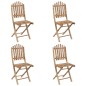 vidaXL Set de comedor de jardín plegable 5 piezas con cojines bambú vidaXL Set de comedor de jardín plegable 5 piezas con cojines bambú